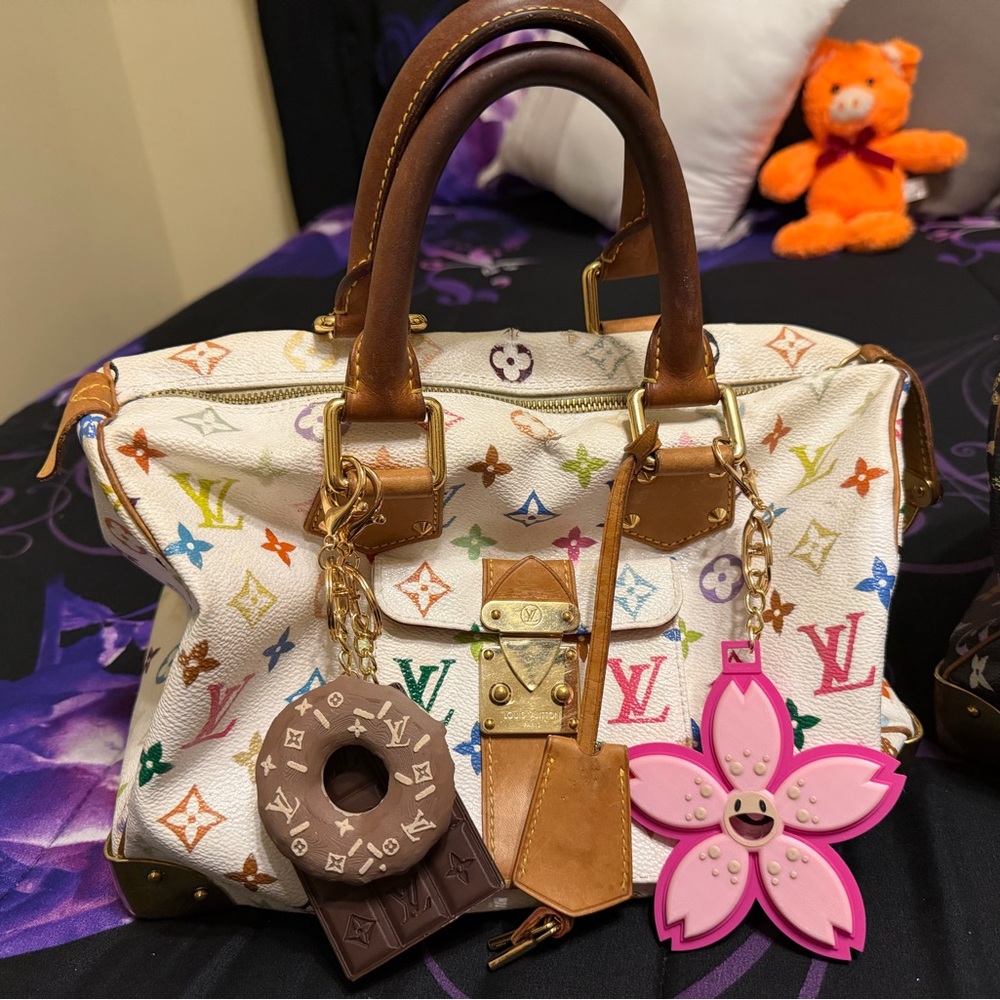 Louis Vuitton Multicolor Monogram Canvas Speedy 30 Handbag - Black & White - Picture 3 of 4